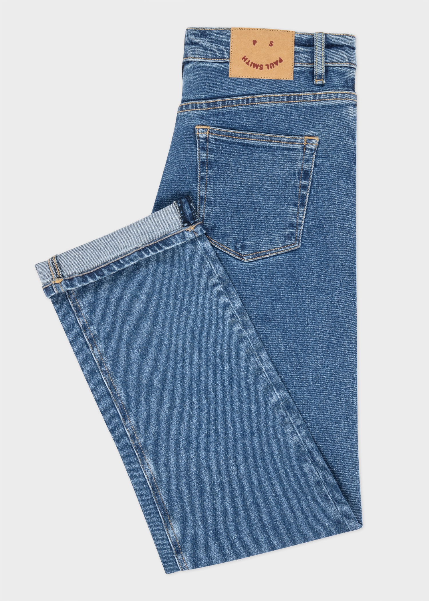 Mid Wash Straight-Fit 'Happy' Jeans - 2