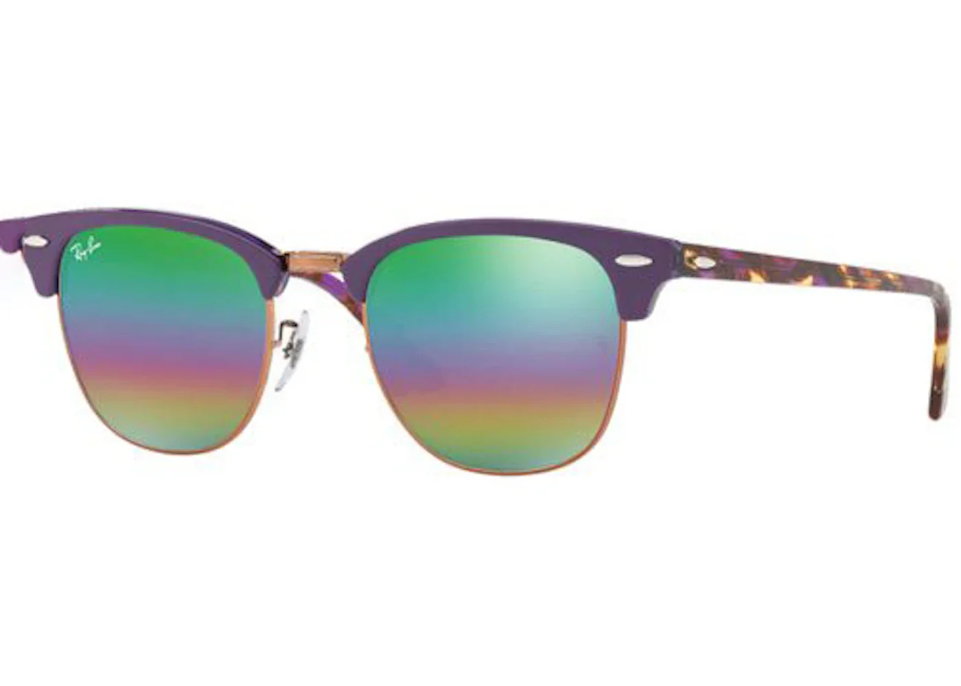 Ray-Ban Oval Flat Sunglasses Matte Shiny Havana/Green Rainbow (RB3016) - 1