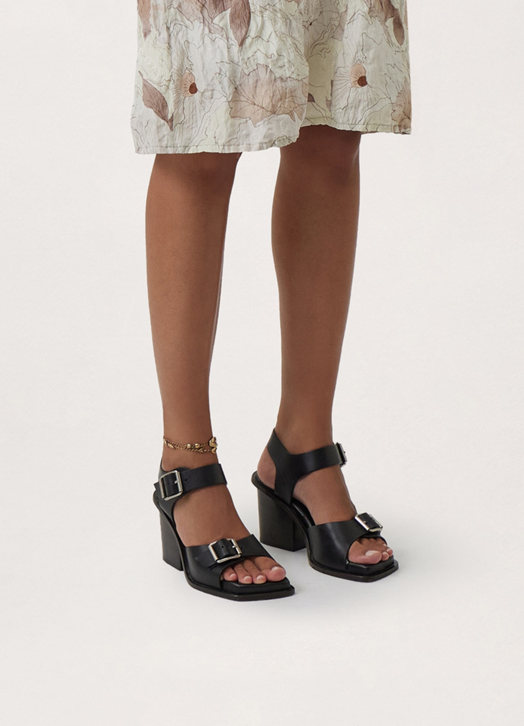 Lemaire SQUARE HEELED SANDALS WITH STRAPS 80 | REVERSIBLE