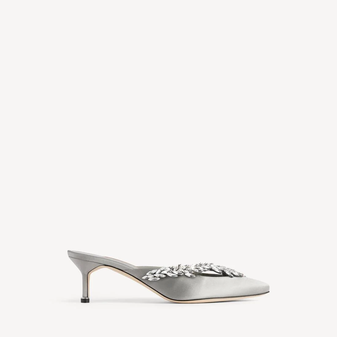Women's Balenciaga | Manolo Blahnik Mule in Grey Plume - 1