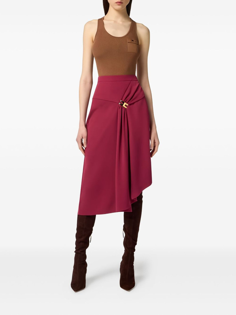 ELISABETTA FRANCHI ribbed breast-pocket tank top outlook