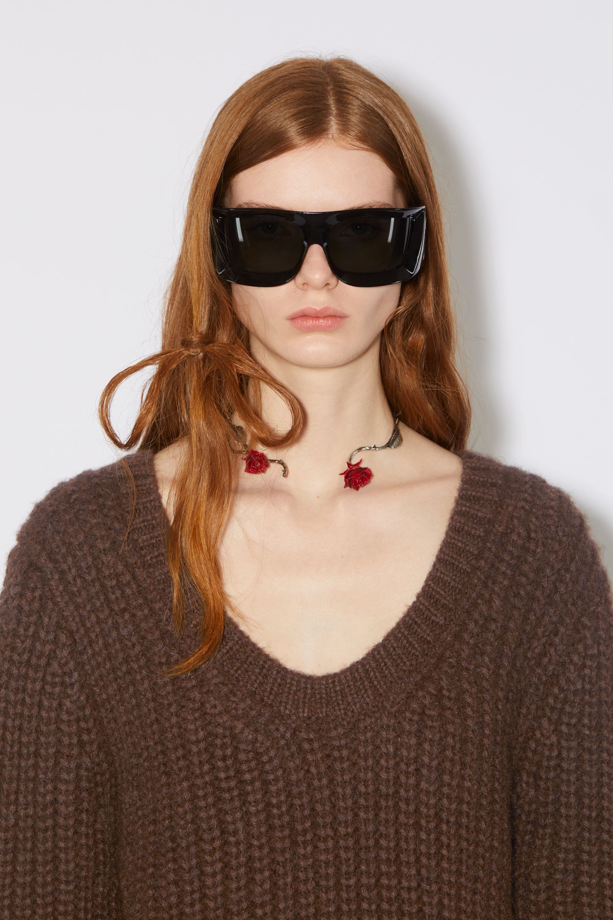 Wool blend jumper - Dark brown - 5