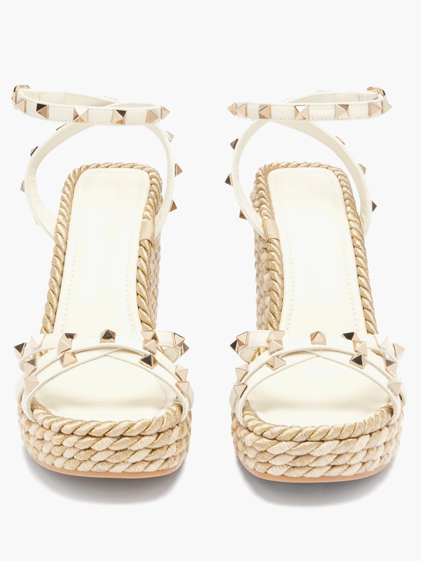 Torchon Rockstud leather wedge sandals - 5