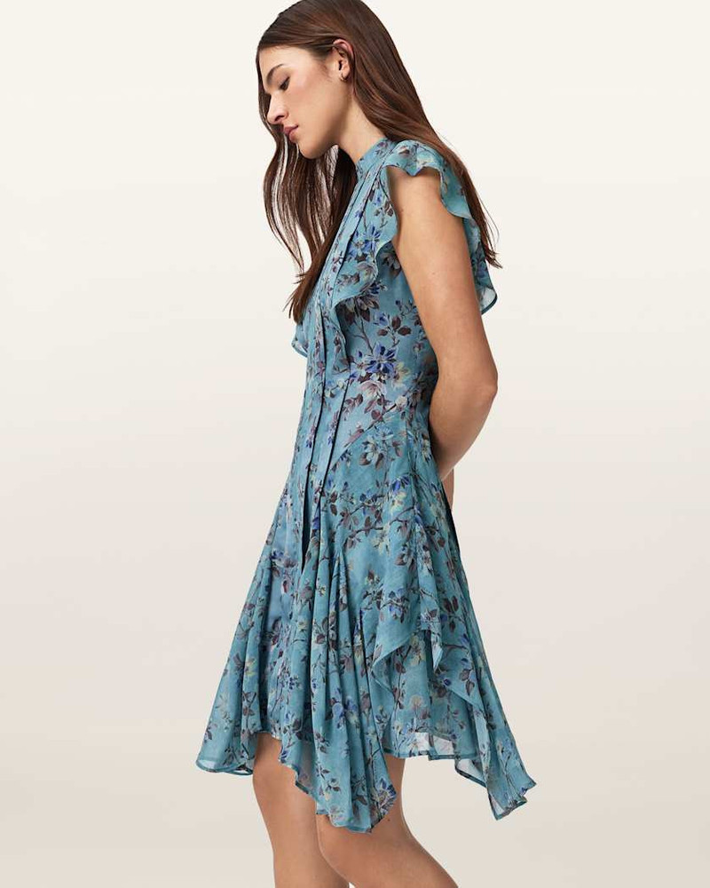 FLEUR PRINTED ASYMMETRIC MINI DRESS 4