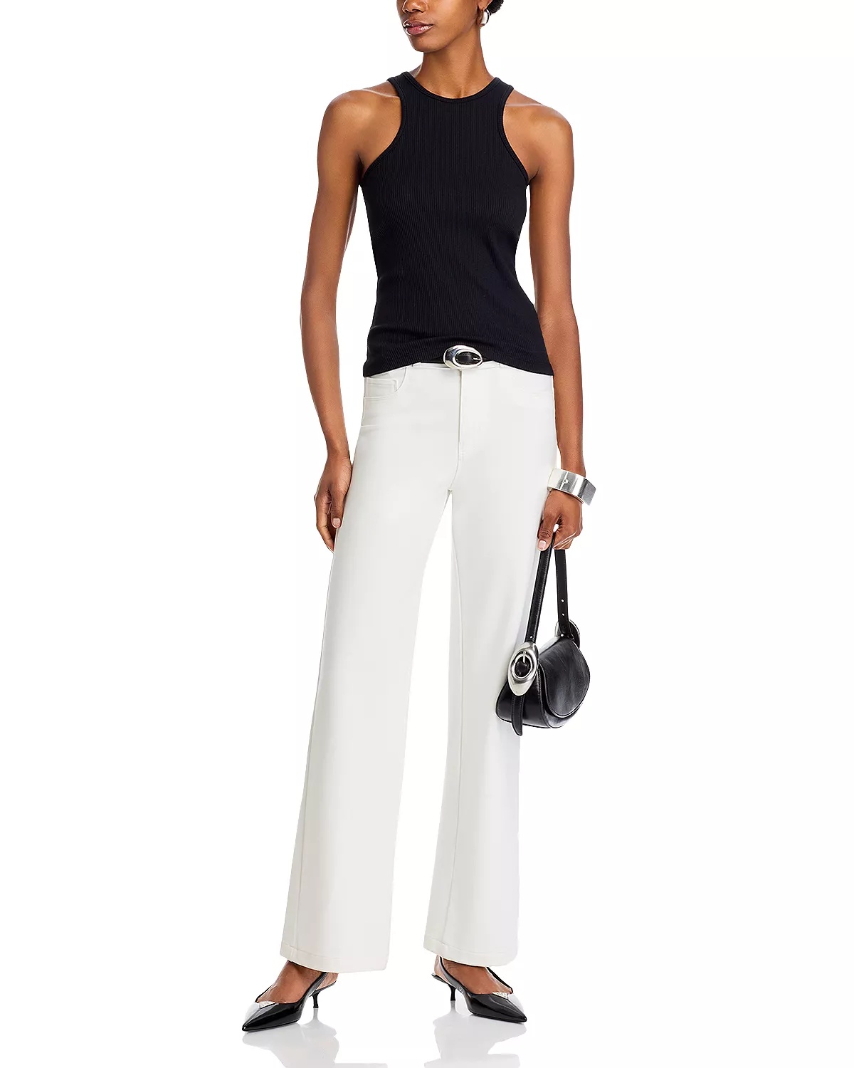 Clayton Mid Rise Wide Leg Jeans in Black - 2