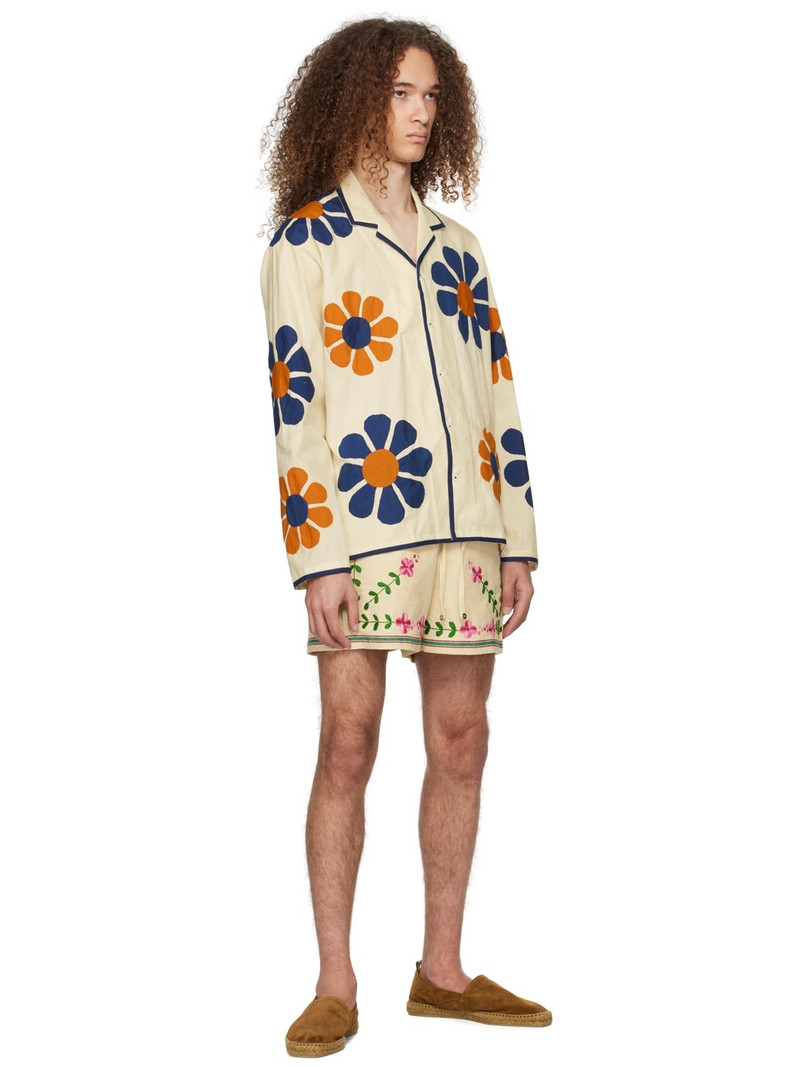 HARAGO Off-White Daisy Appliqué Shirt outlook