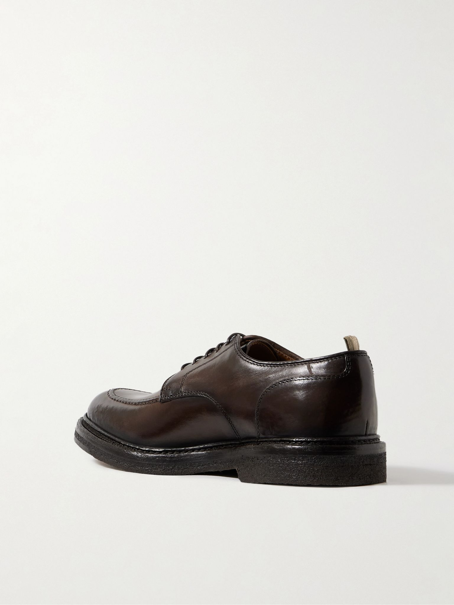 Aston Crepe 003 Airbrushed Leather Derby Shoes Dark brown - 4