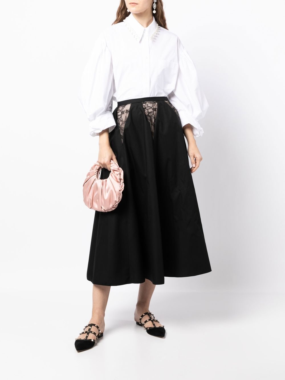 lace-detail high-waist skirt - 2