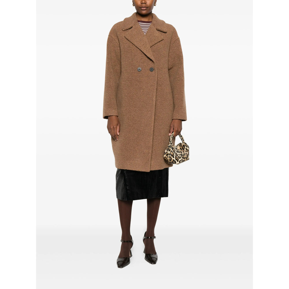 Harris Wharf London Brown Coats - Double Breasted & Peacoats Women - 4