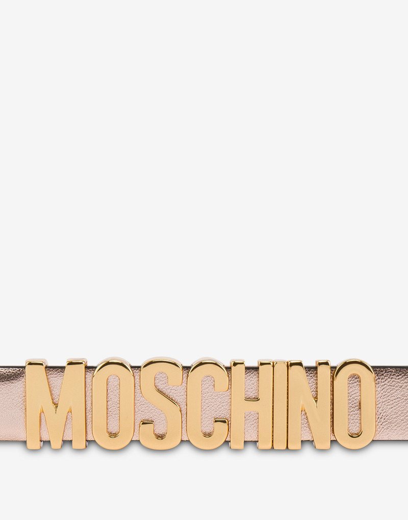 Moschino LETTERING LOGO LAMINATED BELT outlook