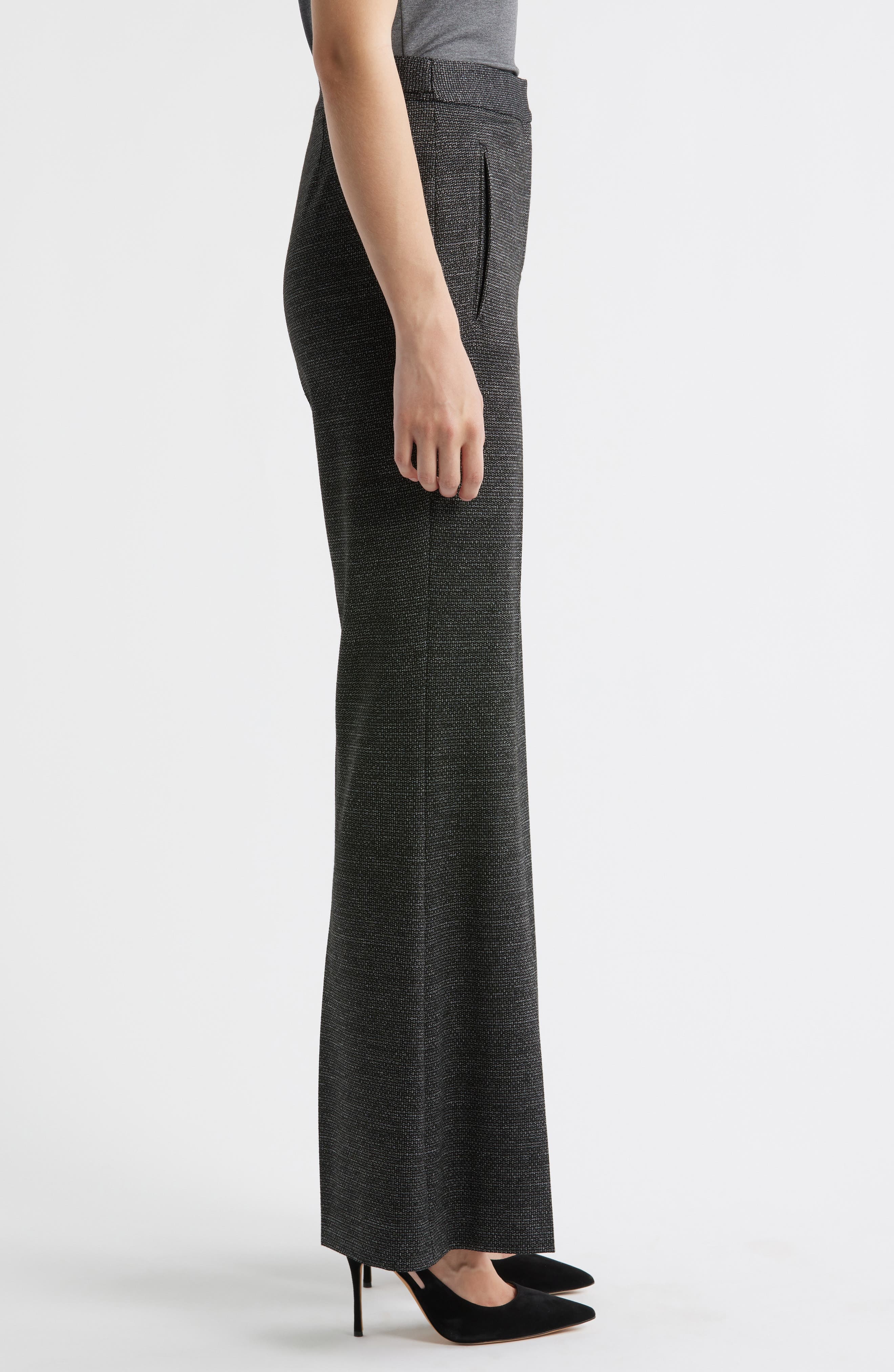 BOSS Talia Flare Pants in Charcoal Jersey Structure at Nordstrom - 3
