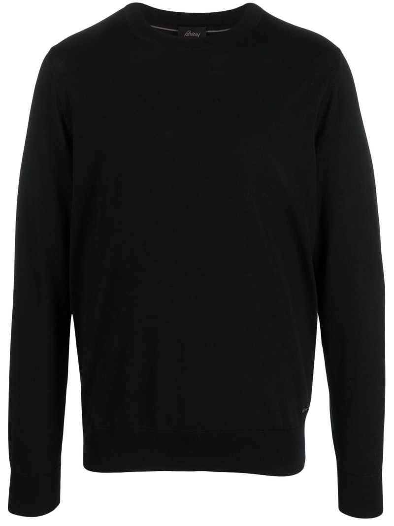 crew-neck knitted wool jumper 1