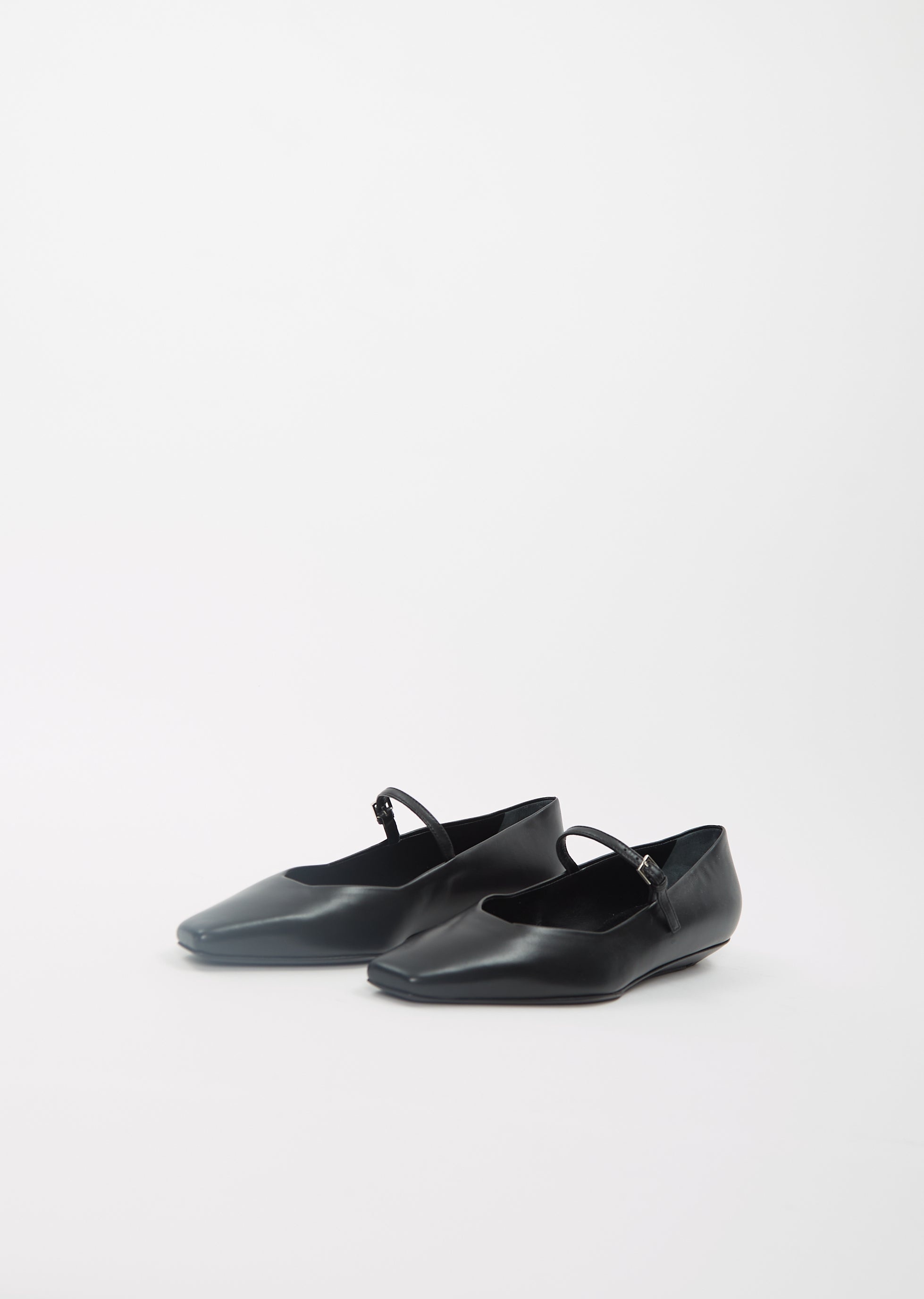 Leather Ballerina — Black - 2