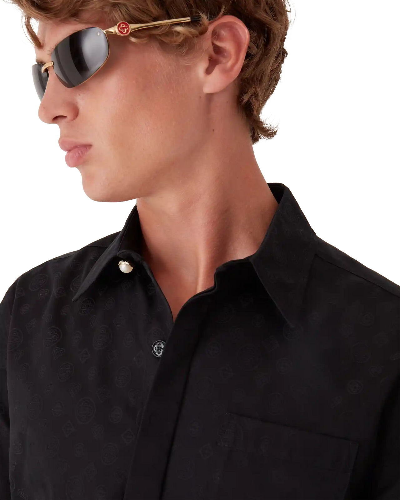 Cotton Monogram Short Sleeve Shirt | Casablanca Paris - 5