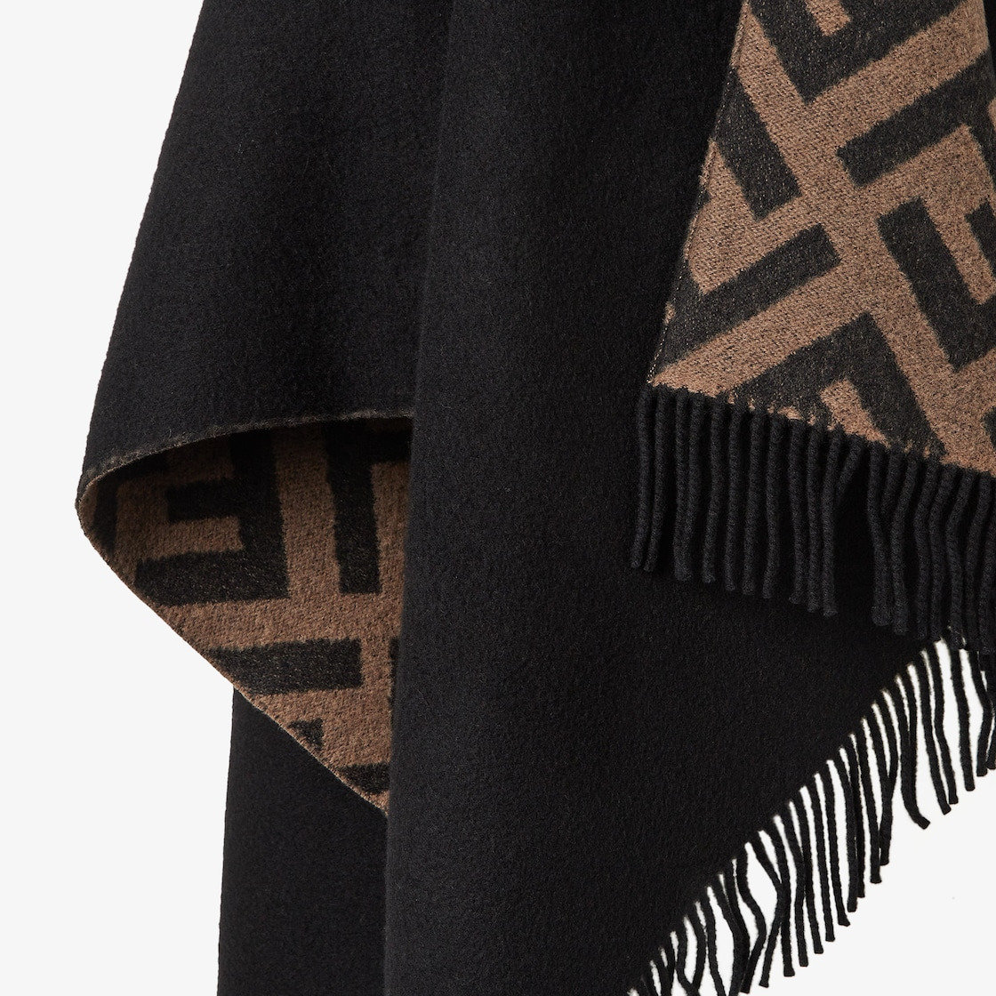 Multicolor wool and cashmere poncho - 3