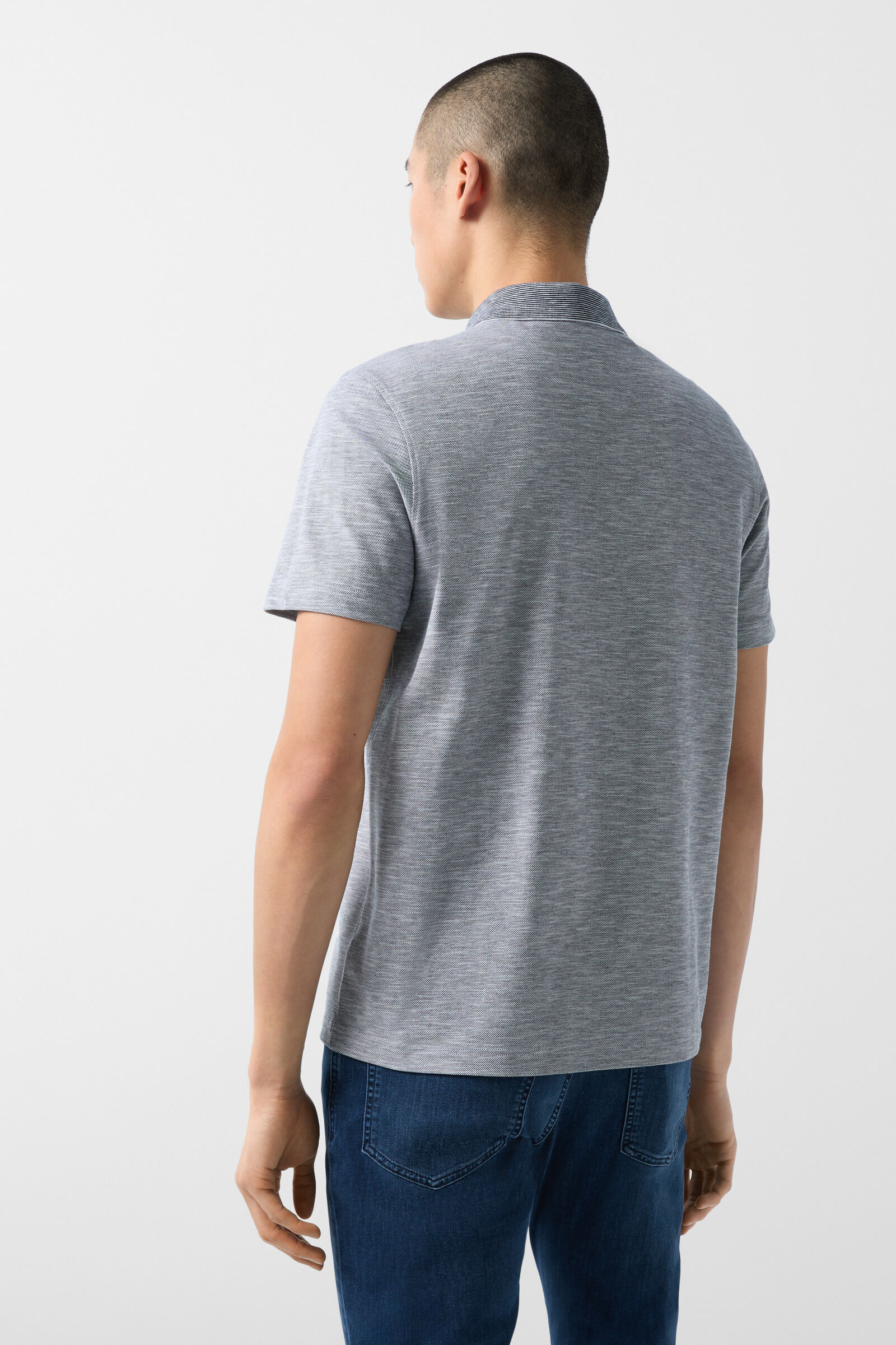 Samu polo shirt in Navy blue/white - 3