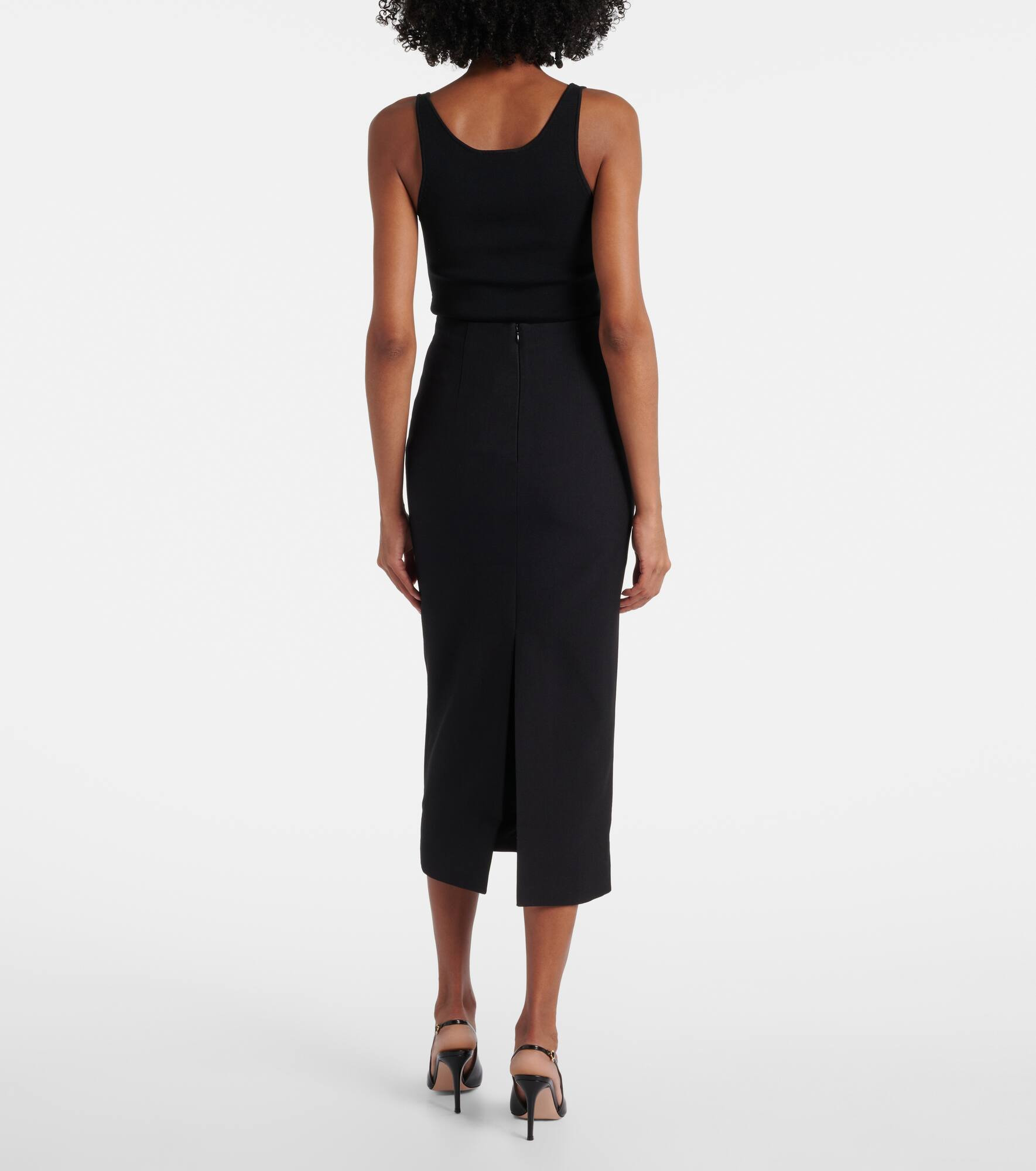Pencil crêpe midi skirt - 3