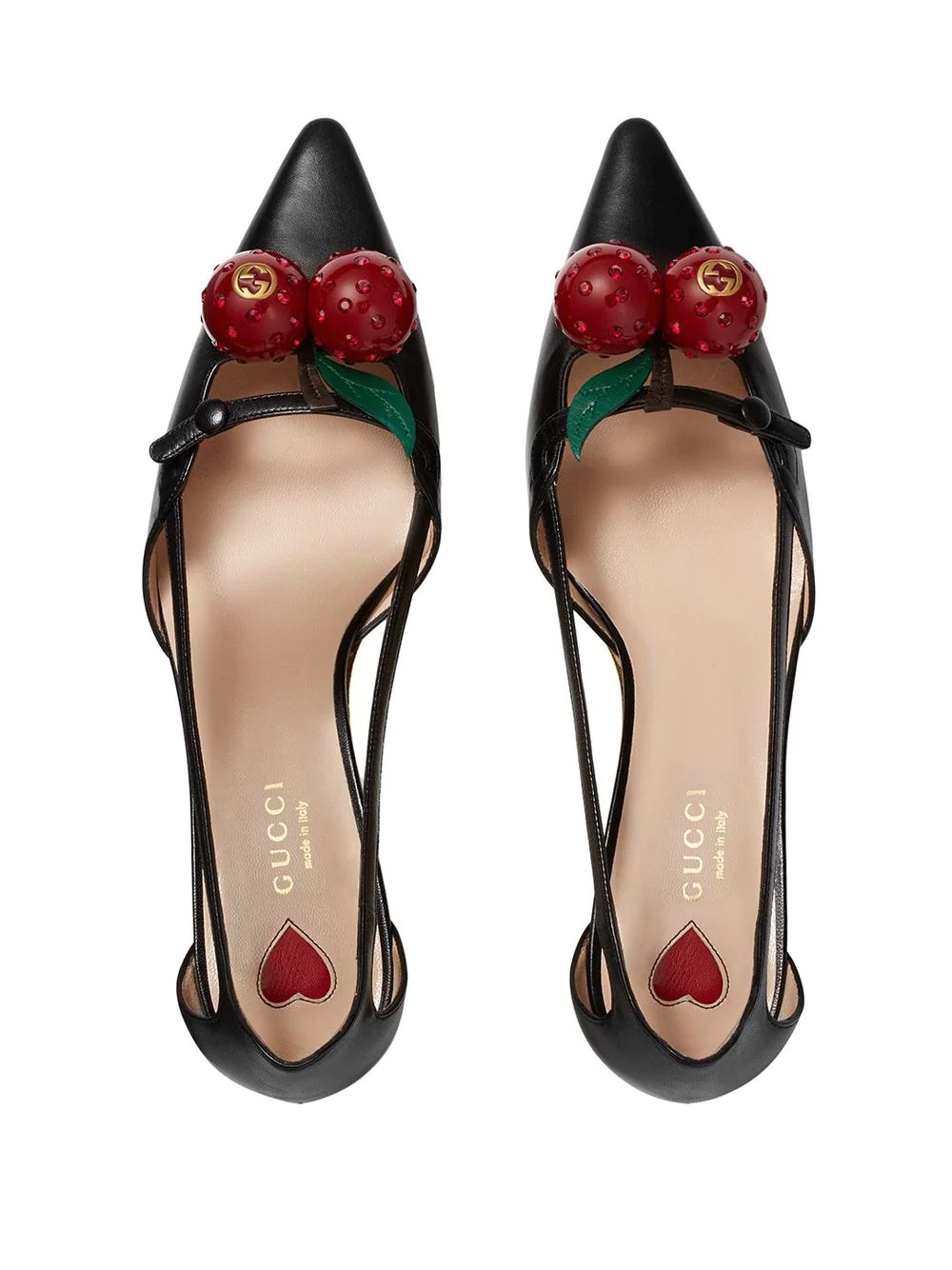 Leather cherry pumps - 4