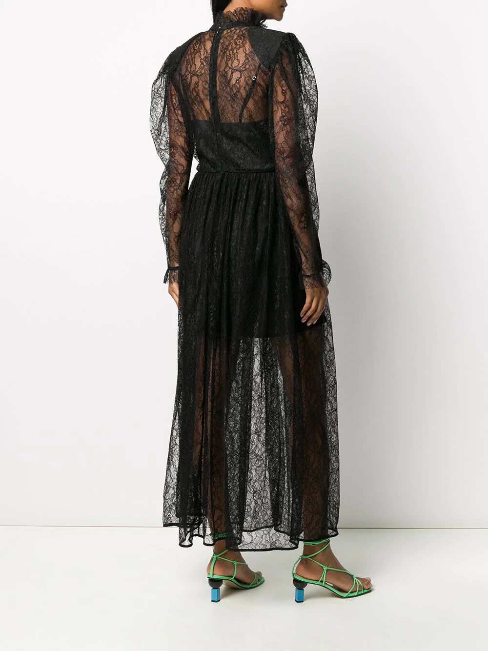 sheer lace dress - 4