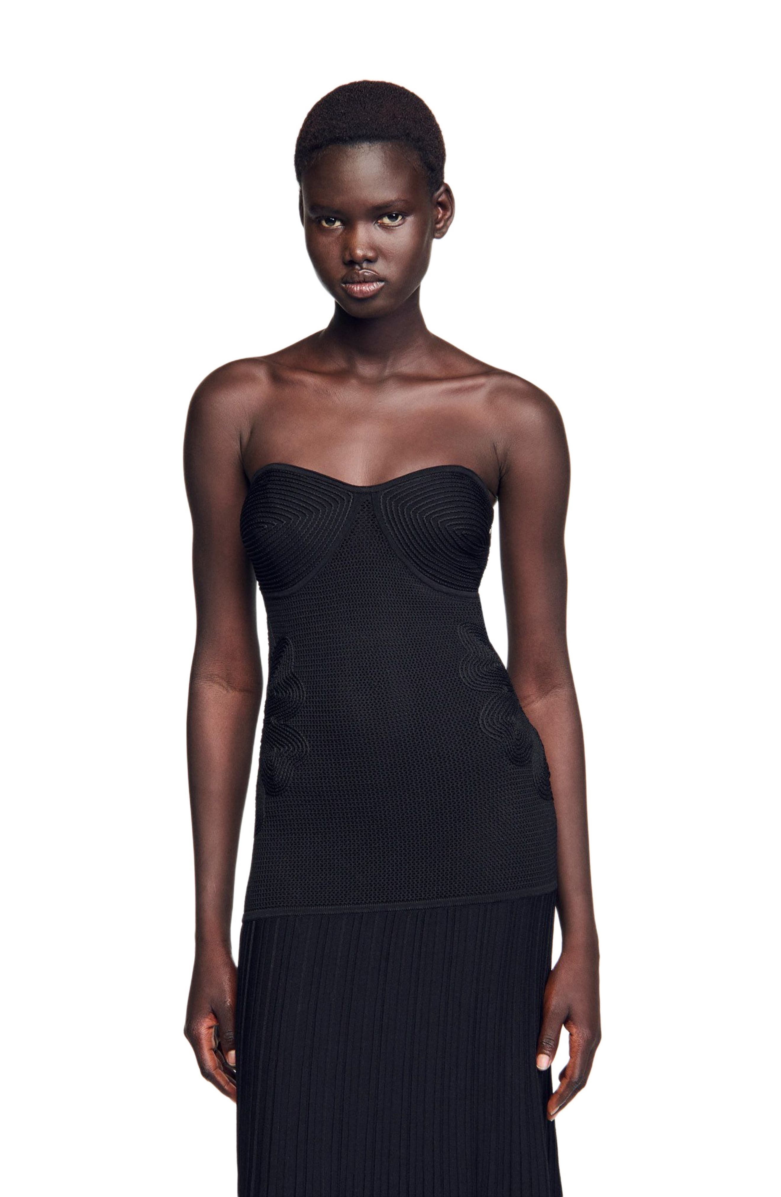 SANDRO Bustier knit dress in Black at Nordstrom - 4
