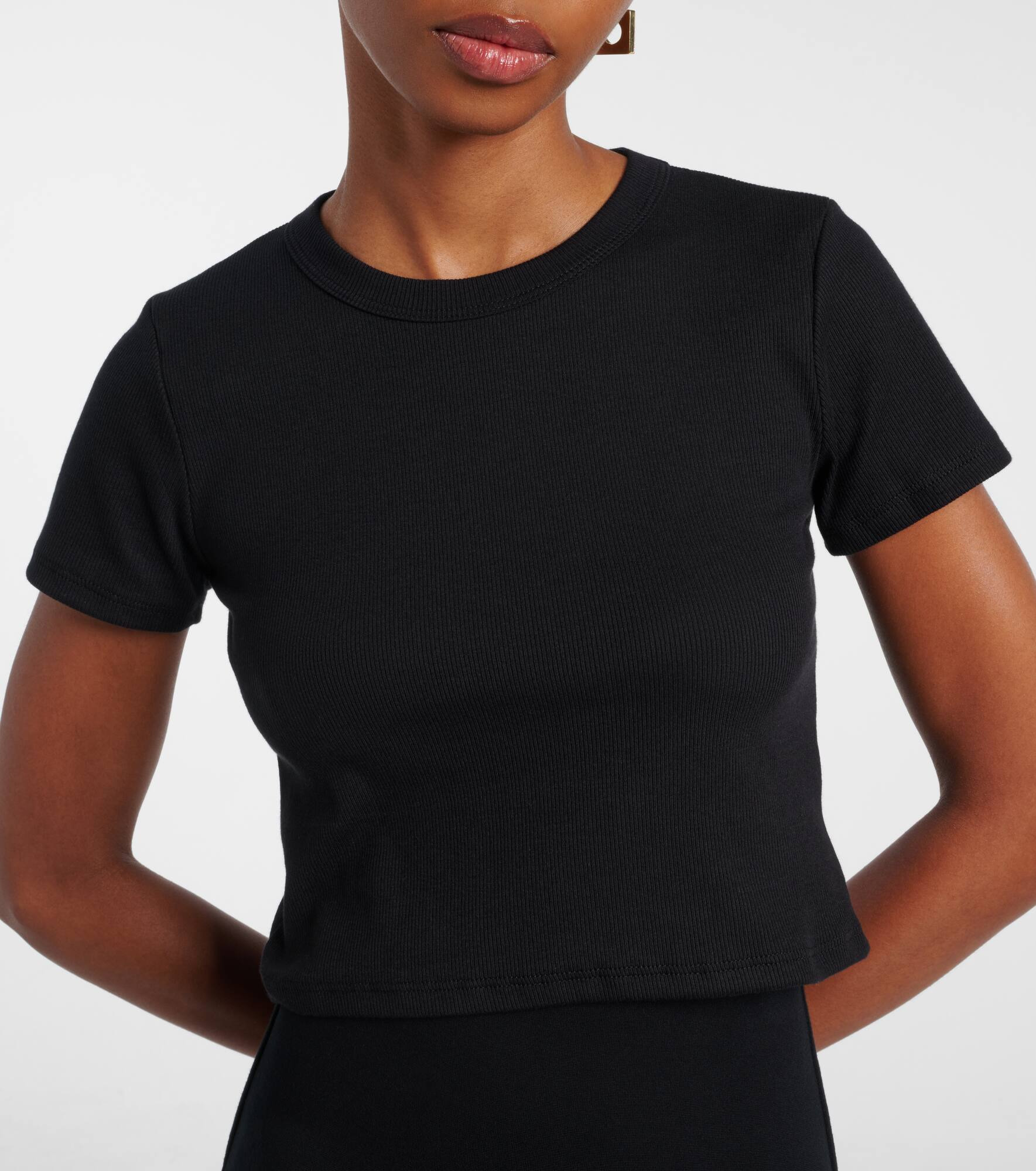 Kelly cropped cotton-blend jersey T-shirt - 4