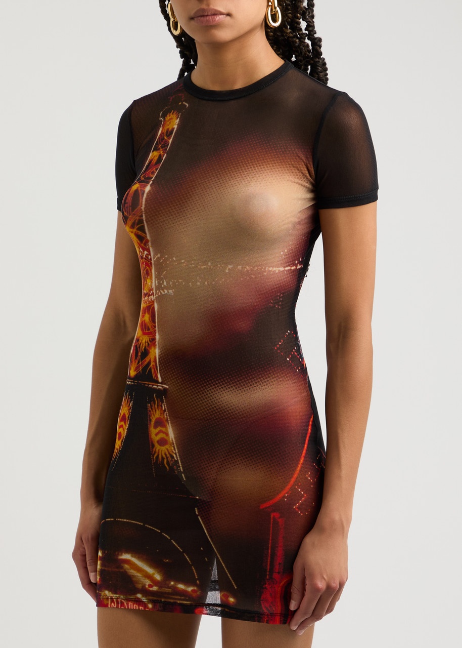 Jean Paul Gaultier Printed Tulle Mini Dress - 2