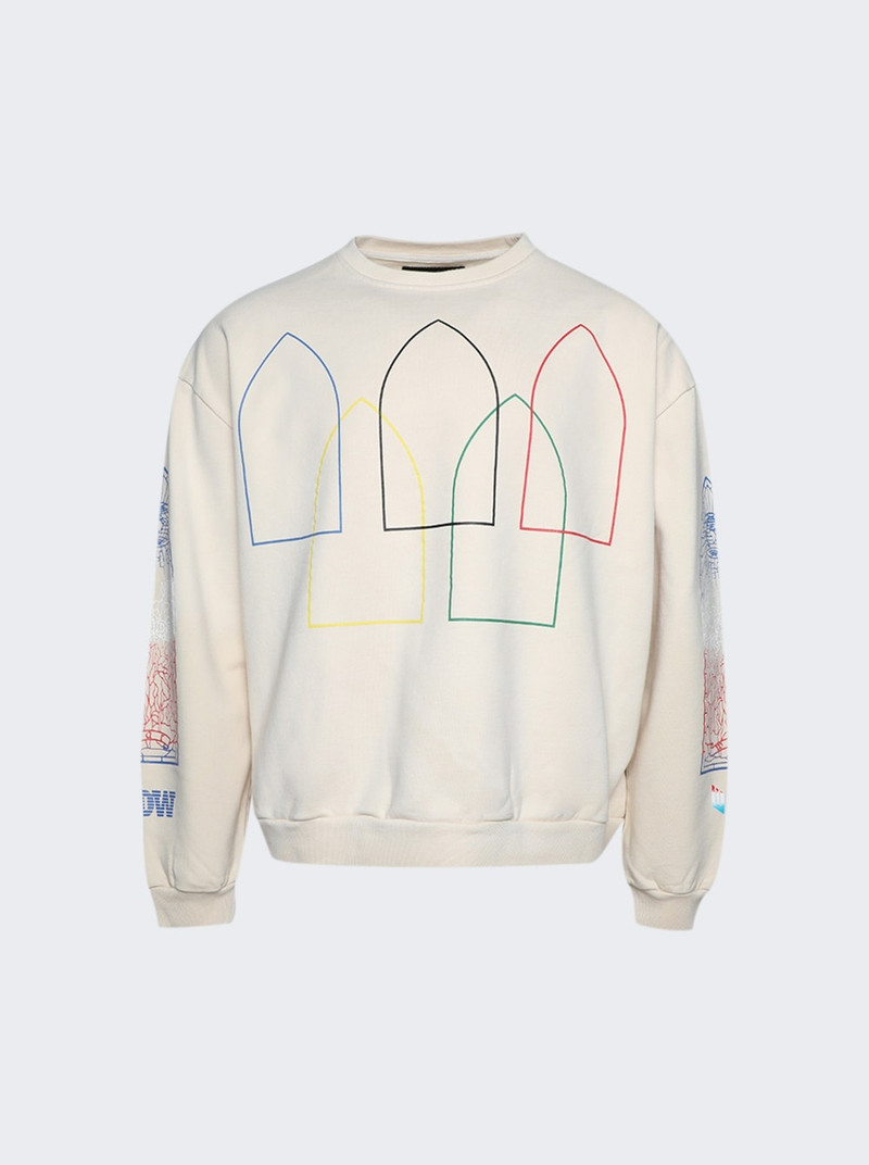 Intertwined Windows Hooded Sweatshirt Ivory 1