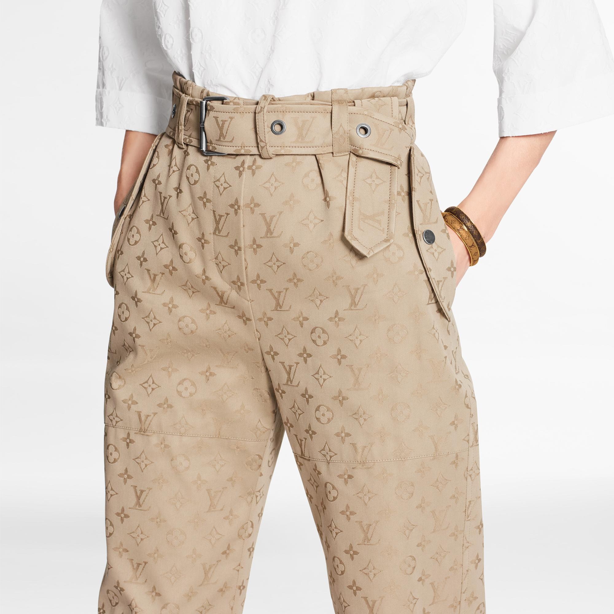 High-Waisted Carrot Pants in Monogram Jacquard  - 3