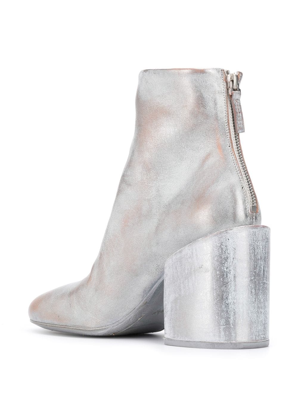 distressed metallic-effect ankle boots - 3