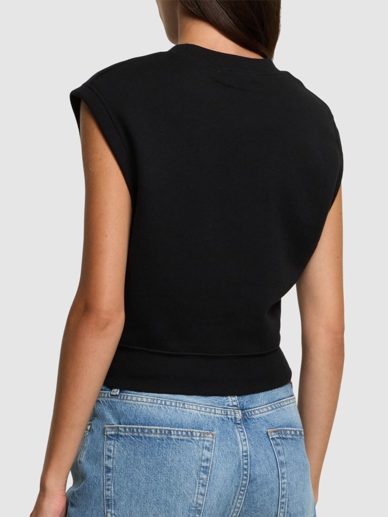 Sleeveless crewneck jersey top - 3