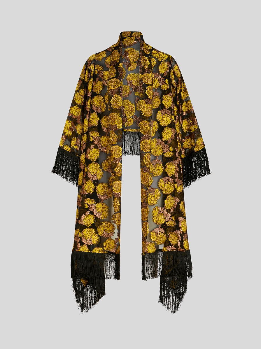 SHRUG JACKET WITH DAHLIAS - 1
