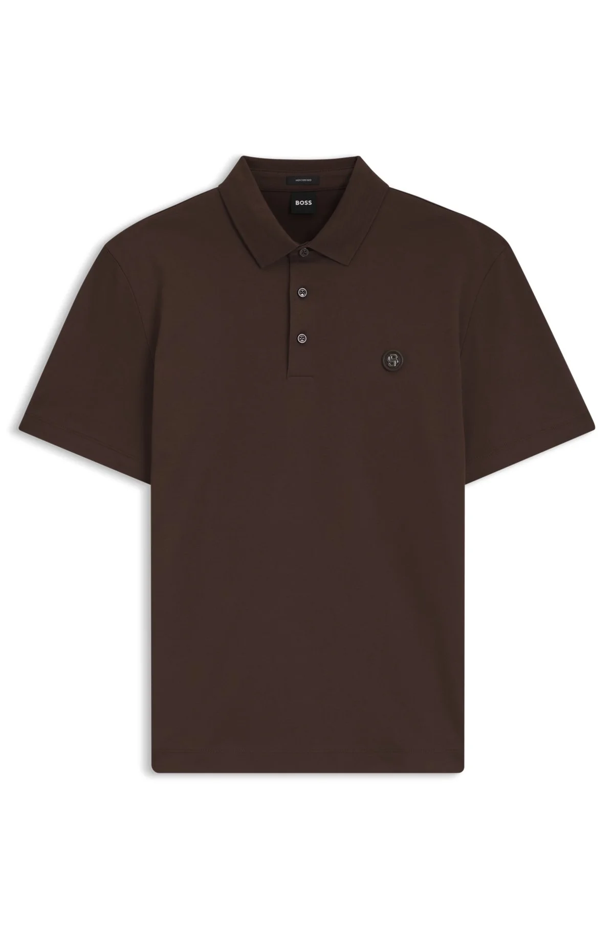 POLO SHIRT IN MERCERIZED COTTON WITH DOUBLE B MONOGRAM - 1