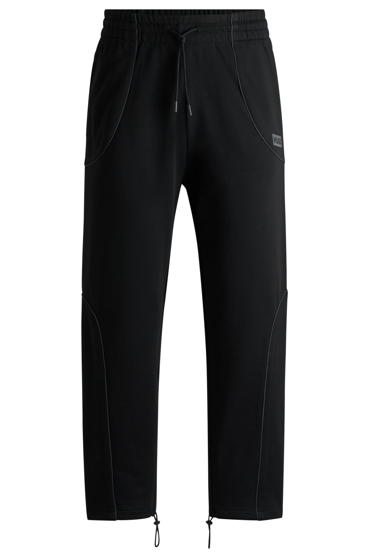 COTTON-TERRY TRACKSUIT BOTTOMS WITH DECORATIVE REFLECTIVE TRIMS - 1