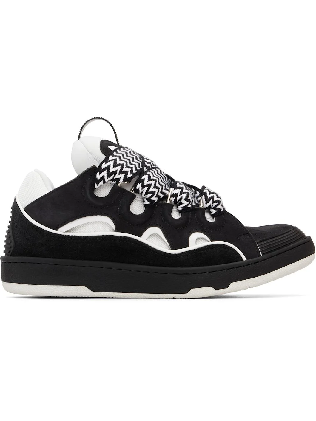 Black & White Curb Sneakers - 1