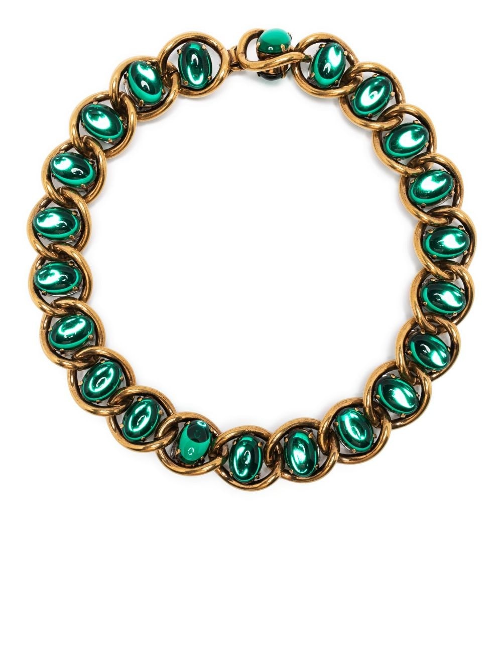 cabochon-embellished chain necklace - 1