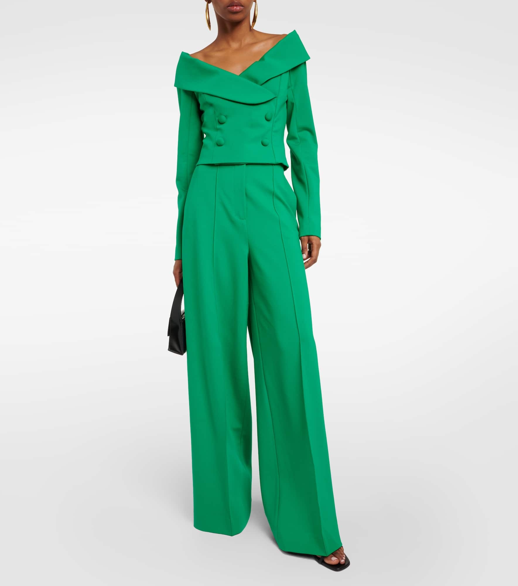 Off-shoulder double-breasted jumpsuit - 2