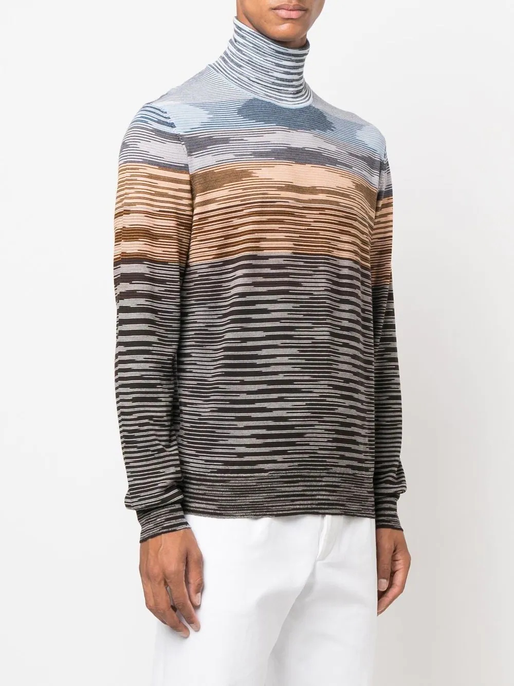 abstract-stripe wool jumper - 3