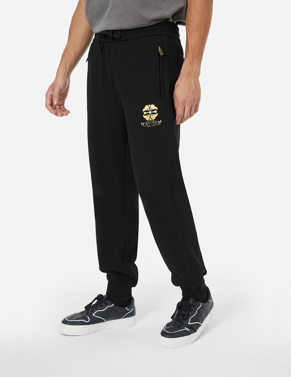 Kamon and Evisu Foil Print Straight Fit Sweatpants - 5