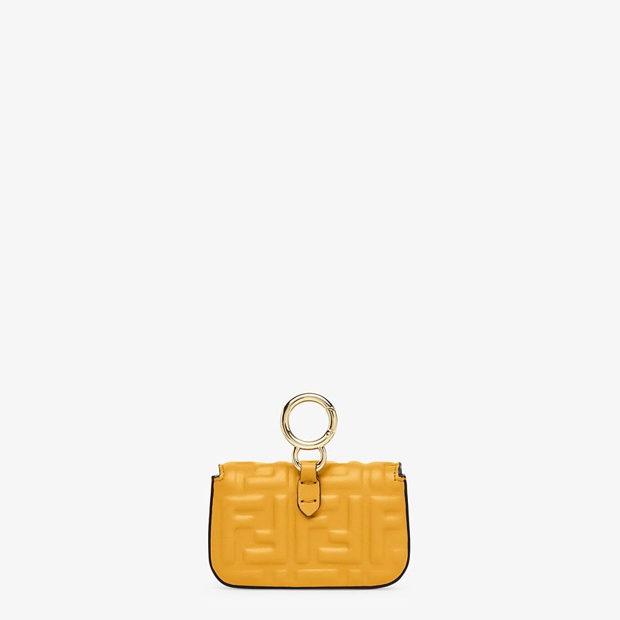 Yellow nappa leather charm - 3