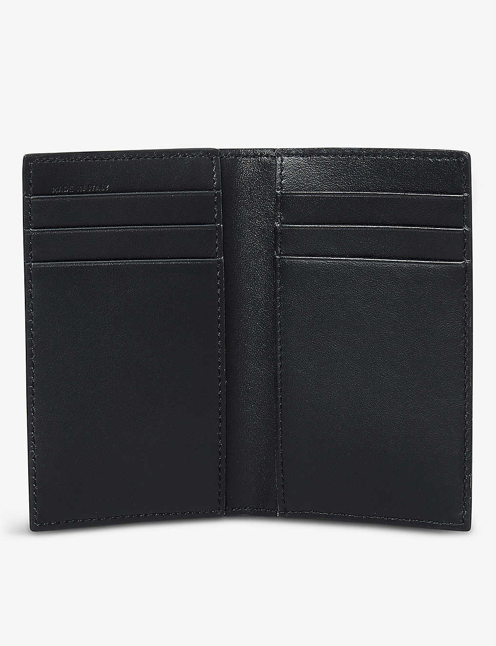 Panama six-card slot folded leather card holder - 2