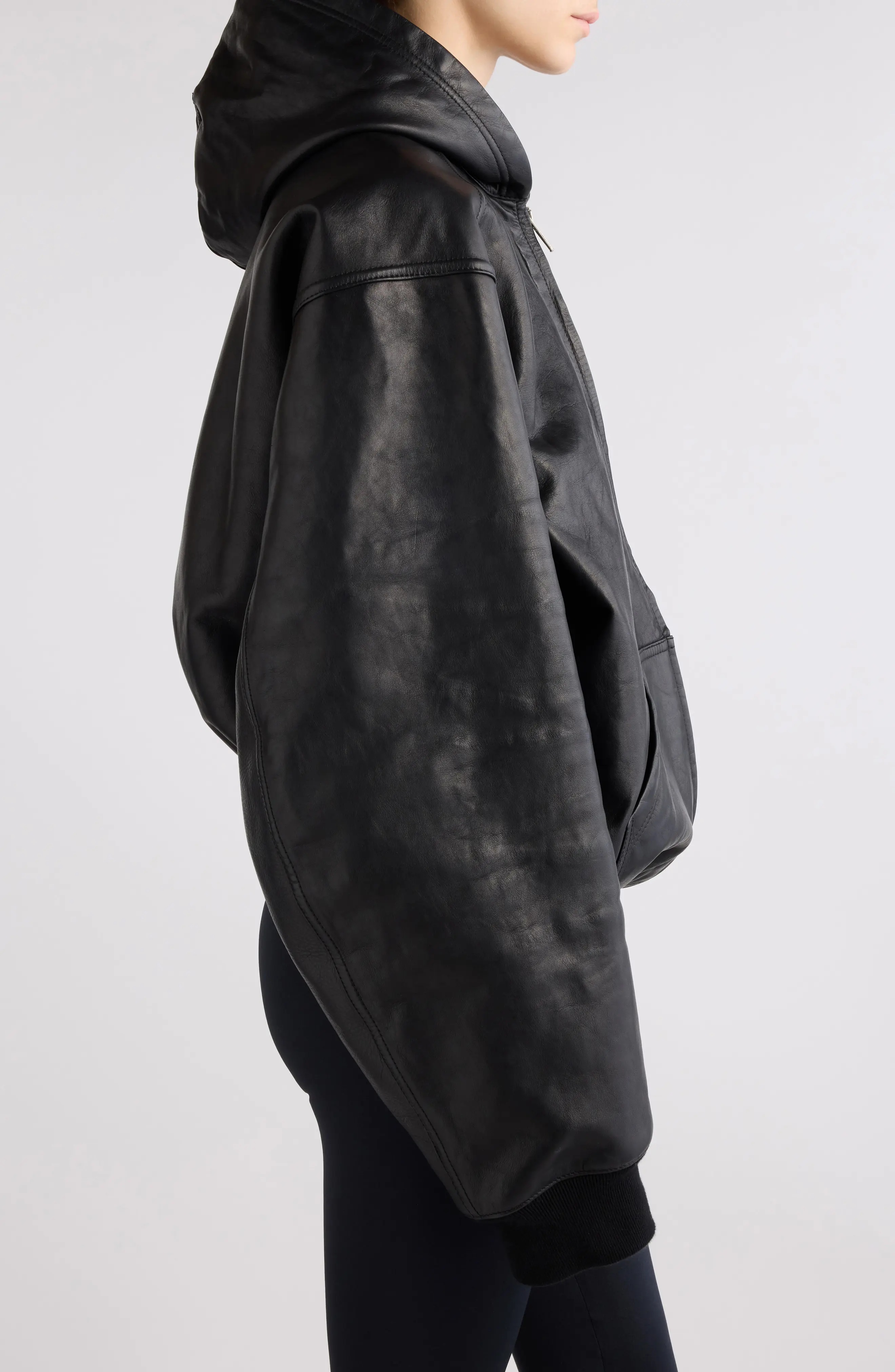 【超希少】BALENCIAGA Oversized Leather Hoodie Balenciaga - Oversized leather hoodie Balenciaga
