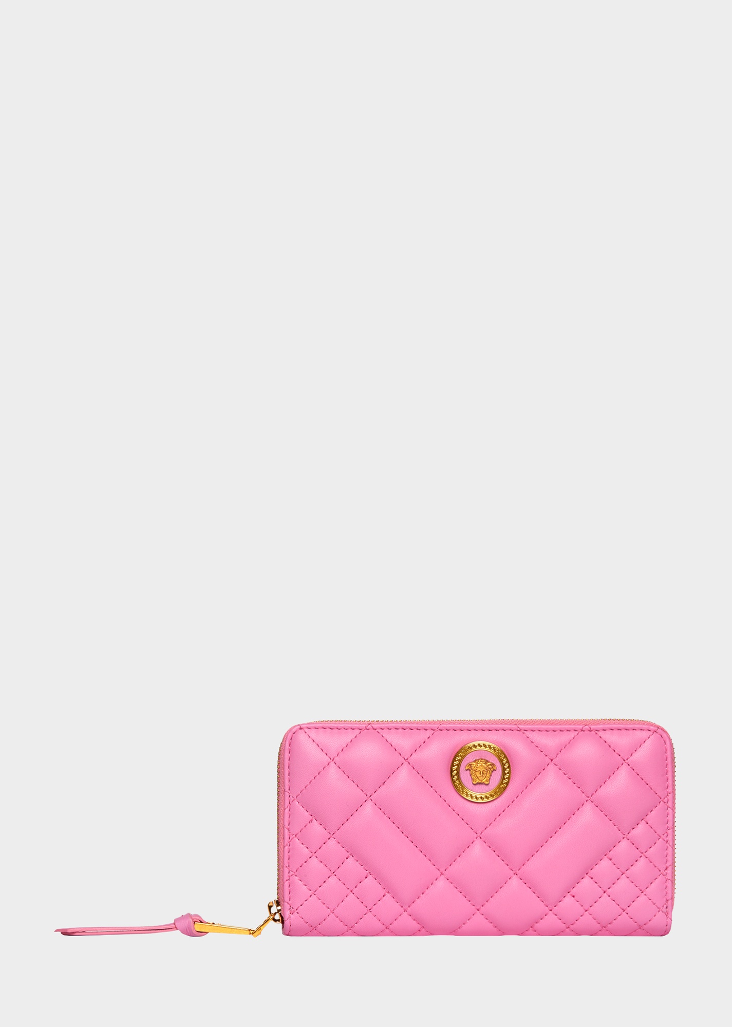 Quilted Leather Top Zip Wallet - 1