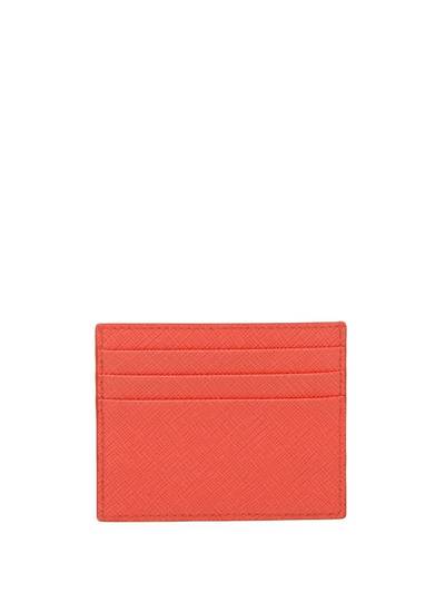 Prada logo-plaque Saffiano leather cardolder outlook