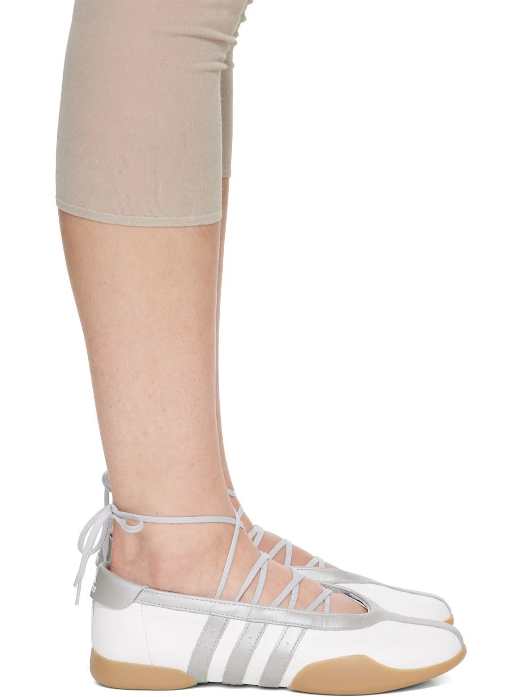 White & Gray Taekwondo Mei Ballerina Flats - 1