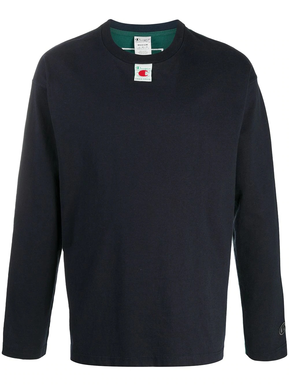 two-tone long-sleeved T-shirt - 1