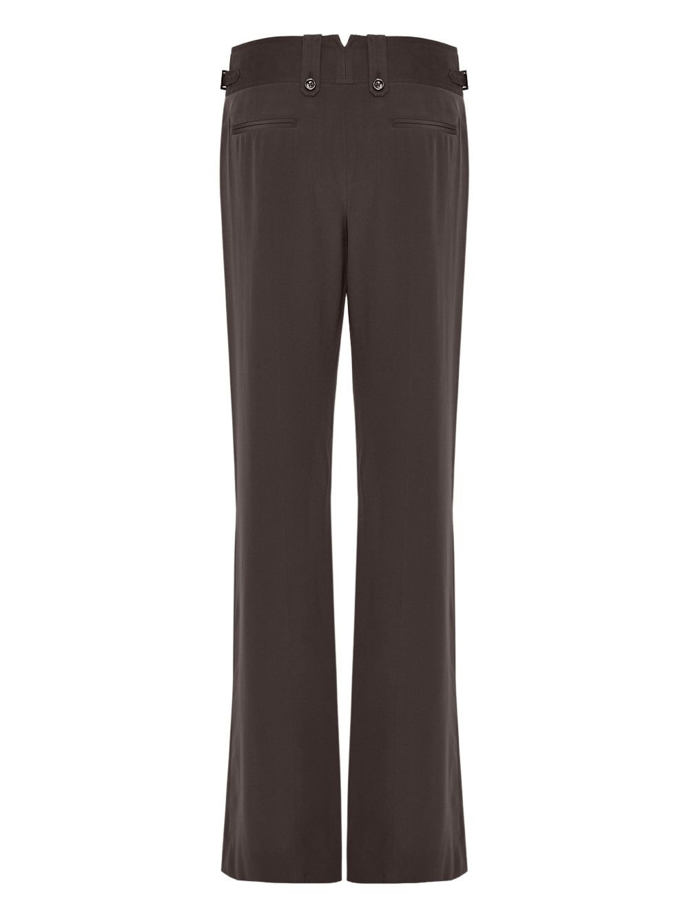 button-detail silk trousers - 2