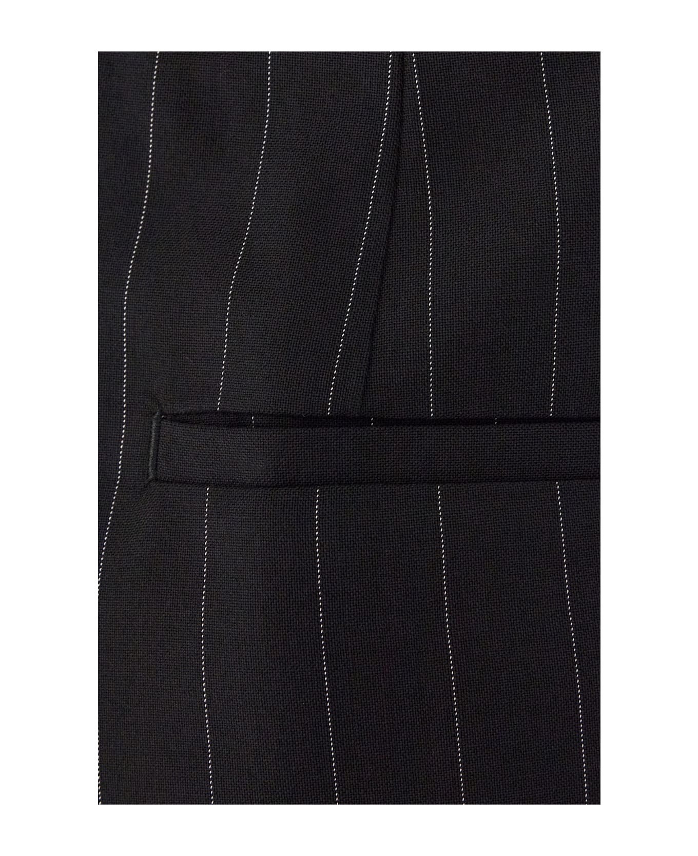 Embroidered Stretch Wool Pants - 3