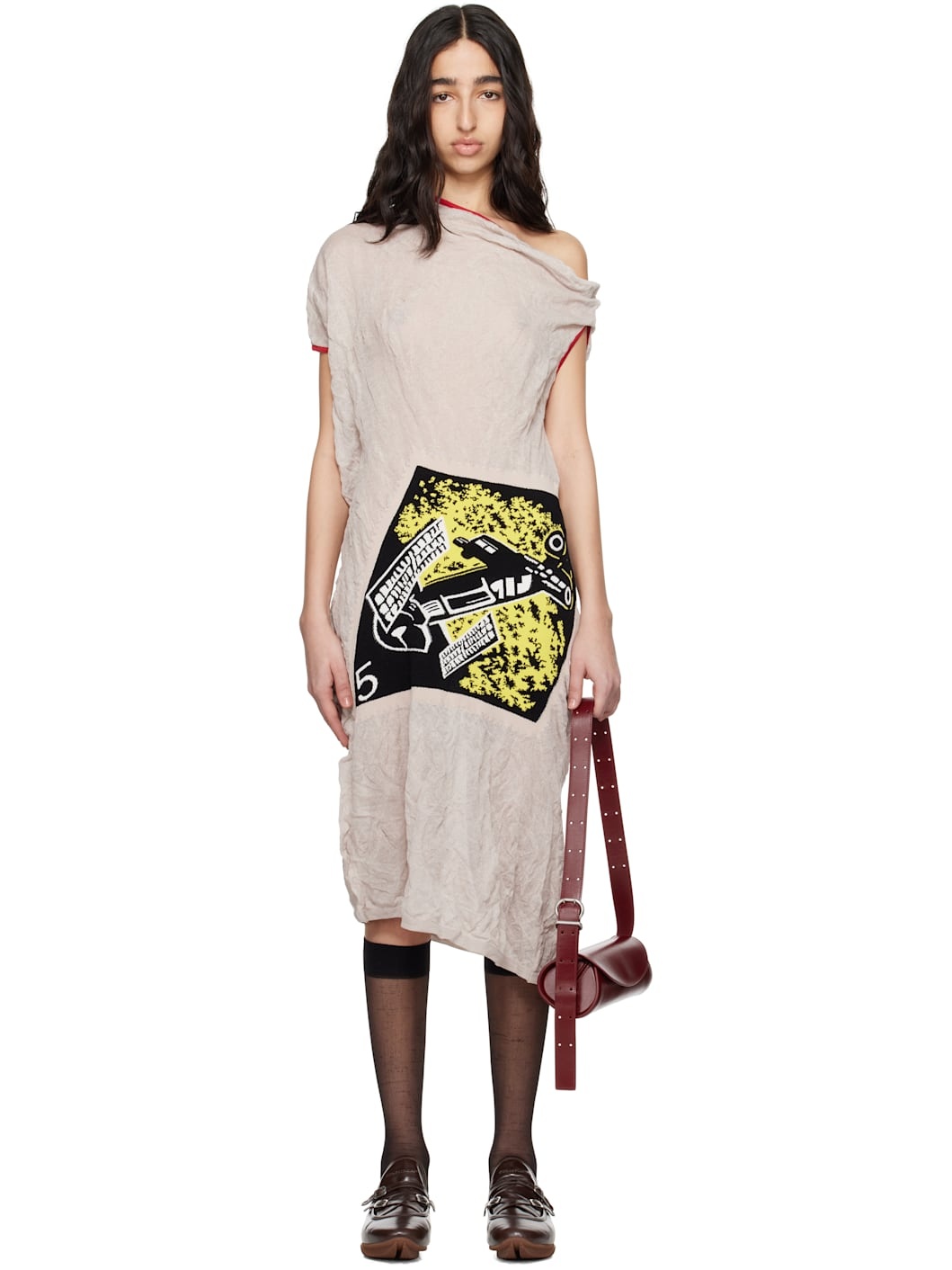 Gray Satellite Knit Midi Dress - 1