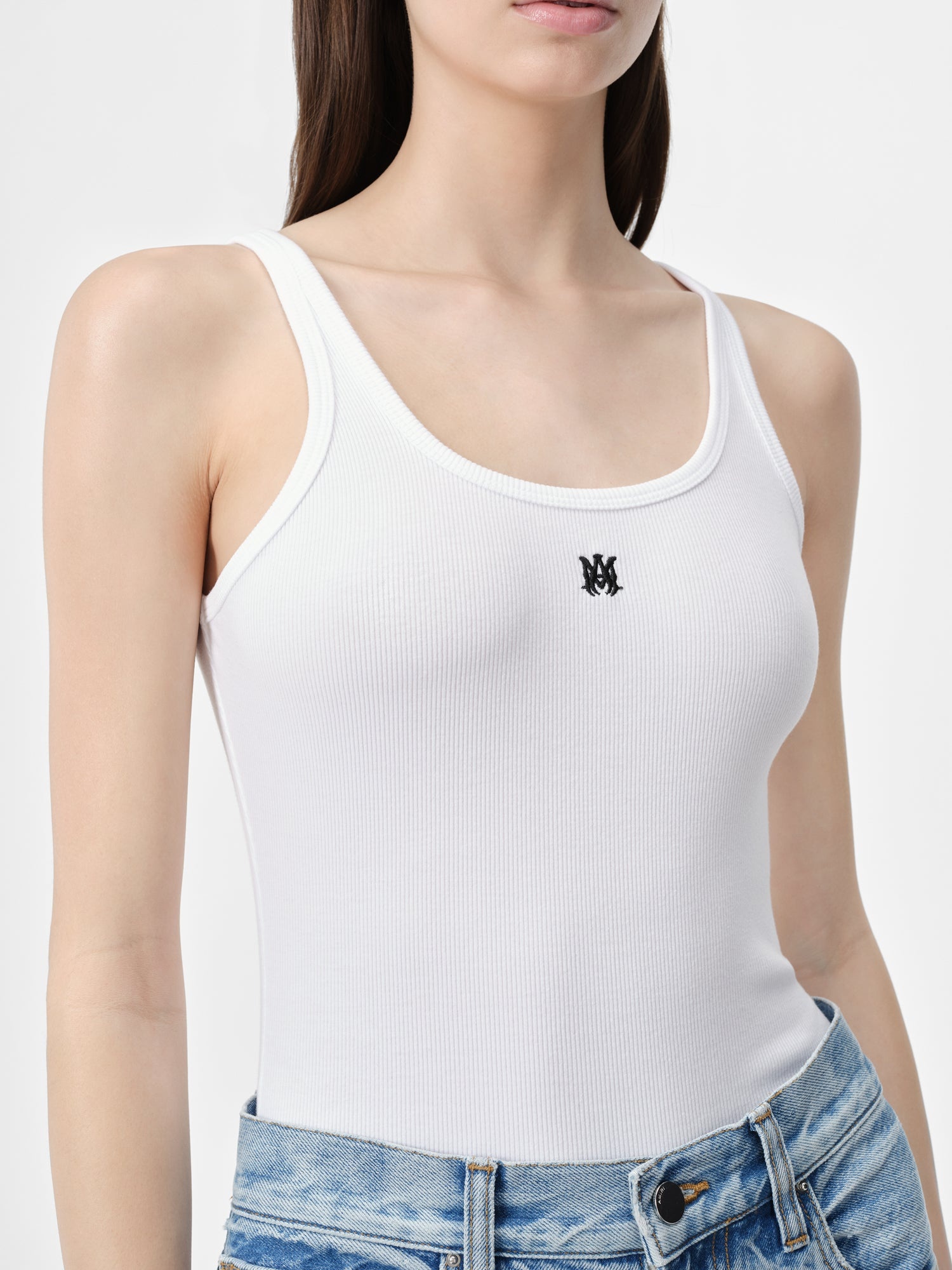 MA EMBROIDERED RIBBED TANK - 5