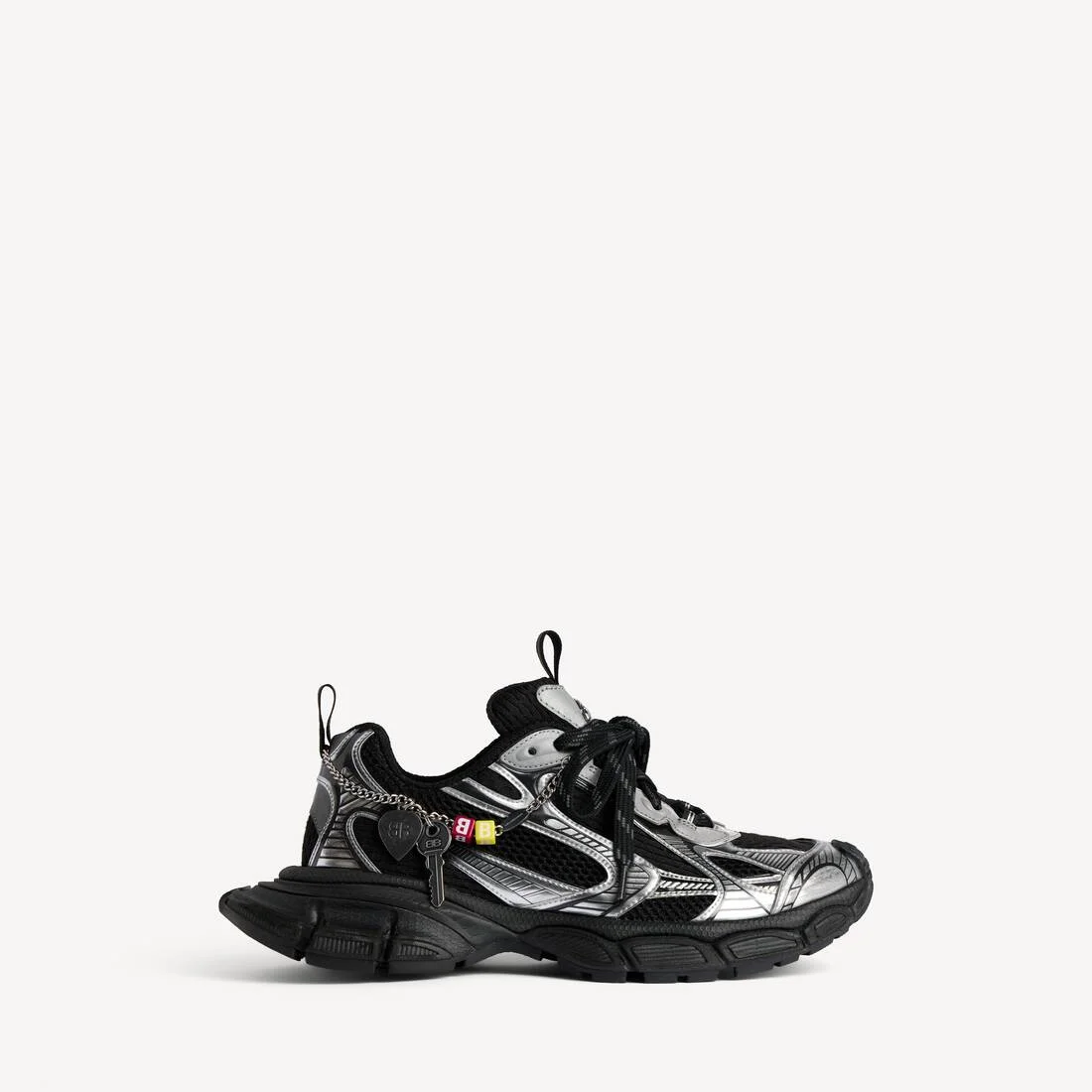 Men's 3xl Sneaker With Charms in Black/silver - 1